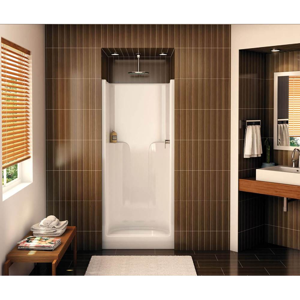 Aker S-32 AcrylX Alcove Center Drain One-Piece Shower in Sterling Silver