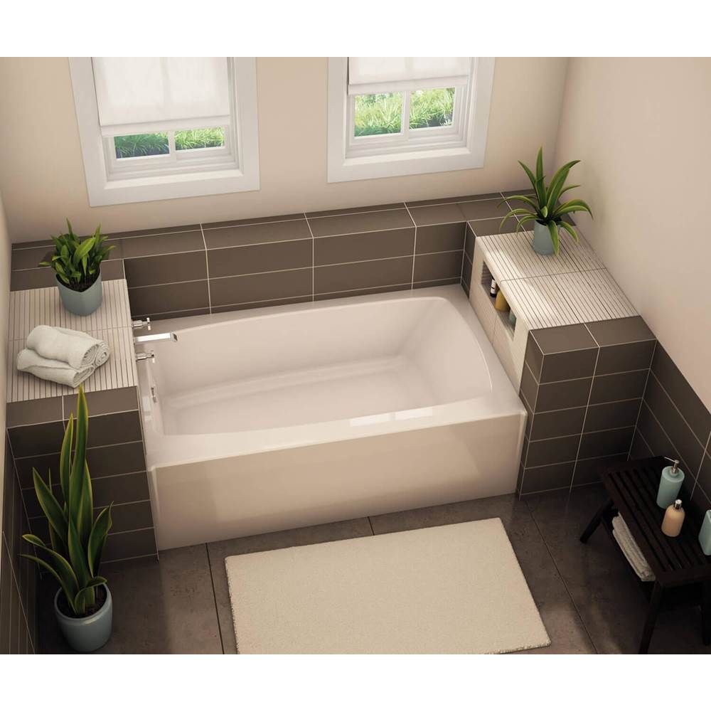 Aker TO-3660 AcrylX Alcove Right-Hand Drain Bath in Sterling Silver