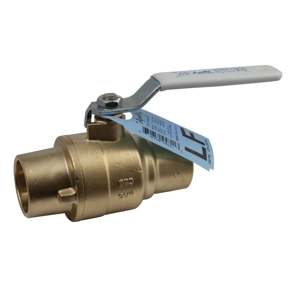 Apollo Full Port Lead Free Brass Ball Valve With Stainless Steel Ball And Stem, 2-1/4'' Stem Extension 2'' (2 X Solder)