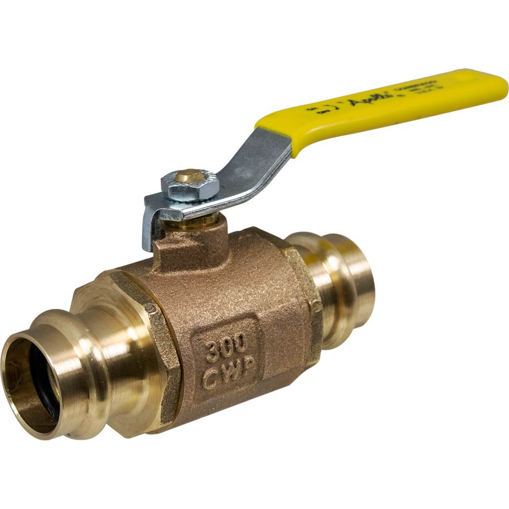 Apollo Apollopress Bronze 2 Piece Full Port Ball Valve With Stainless Steel Ball And Stem, Stainless Steel Handle And Nut 1/2'' (2 X Press)