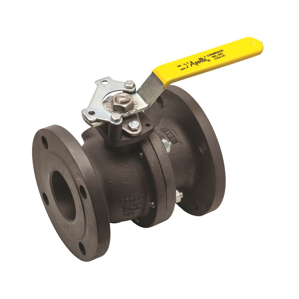 Apollo Carbon Steel Class 150 Standard Port Ball Valve With 316 Ss Ball And Stem, Graphite Packing, Spiral Wound Graphite Body Seal, Rptfe Bearing, Dry Assembled 1-1/2'' (2 X Flange)