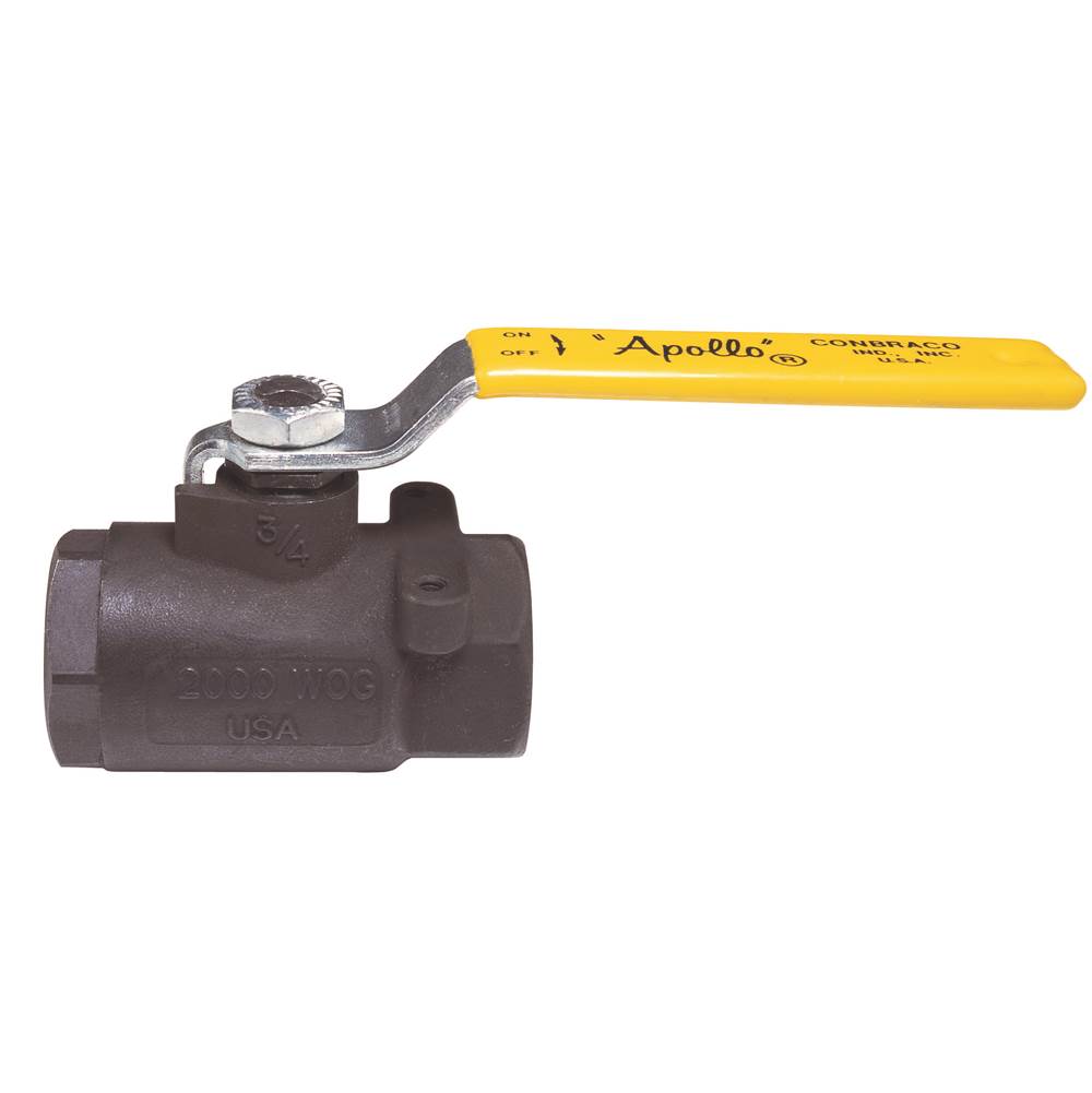 Apollo Carbon Steel Two-Piece Ball Valve With Stainless Steel Ball And Stem, Graphite Packing, Ptfe Body Seal, Rptfe Bearing, Latch-Lock Lever - Locked In Closed Position Only 1-1/2'' (2 X Fnpt)