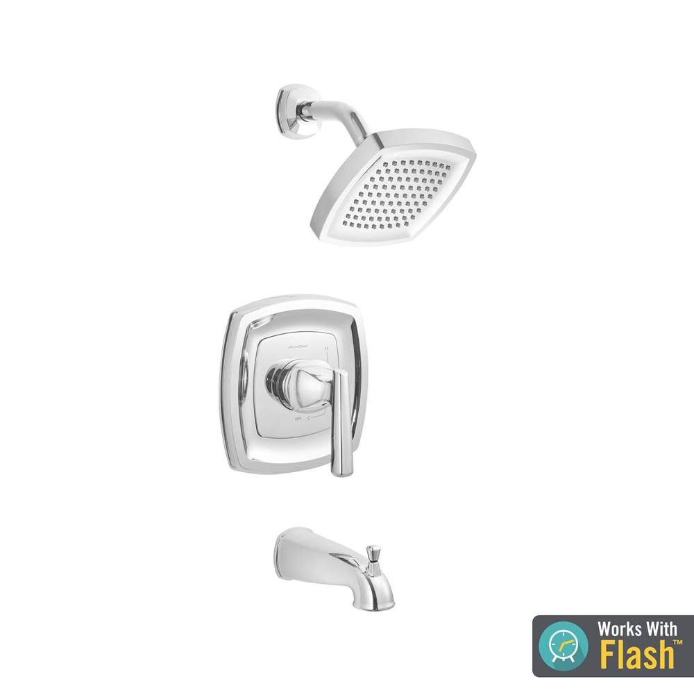 American Standard Edgemere® 2.5 gpm/9.5 L/min Tub and Shower Trim Kit With Showerhead, Double Ceramic Pressure Balance Cartridge With Lever Handle