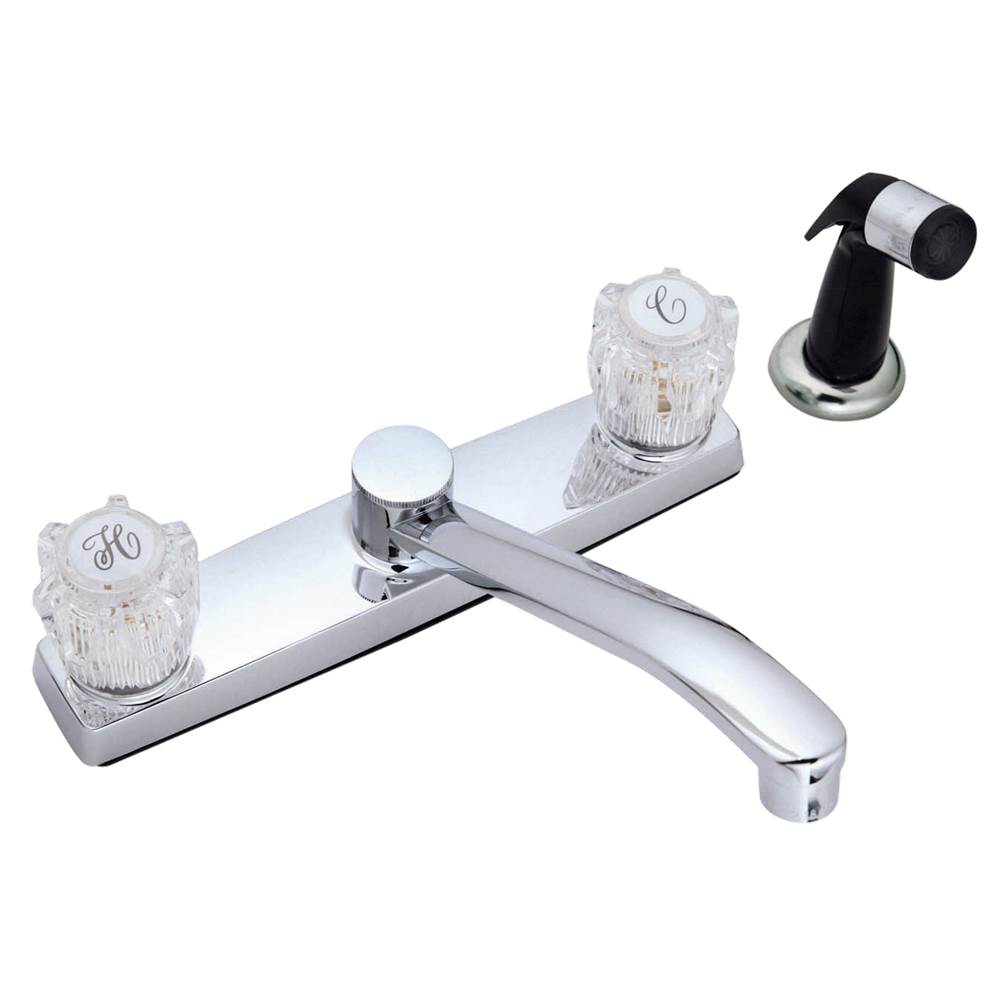 Banner Faucets Two Acrylic Handle Kitchen Faucet With Side Spray