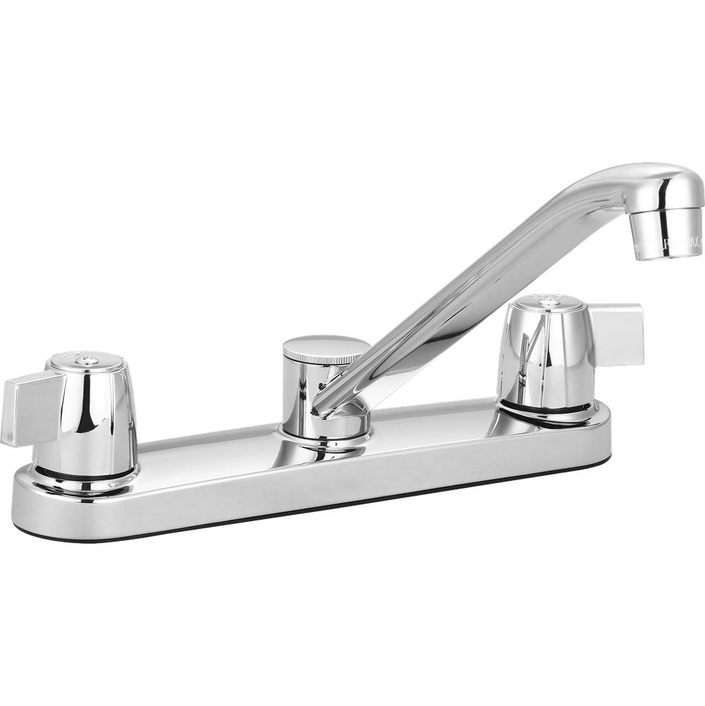 Banner Faucets Two Metal Blade Handle Kitchen Faucet Less Side Spray