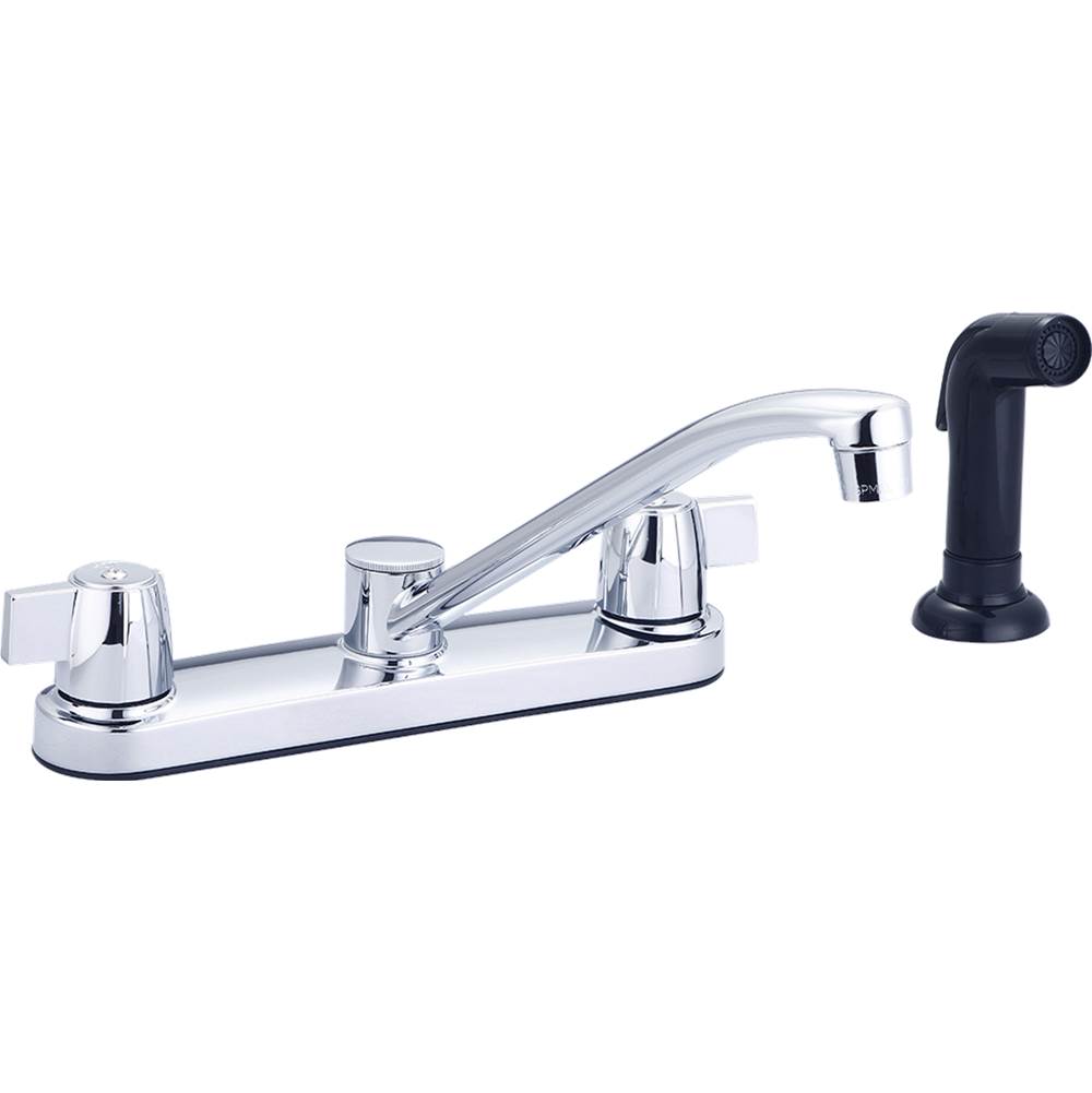 Banner Faucets Two Metal Blade Handle Kitchen Faucet With Side Spray