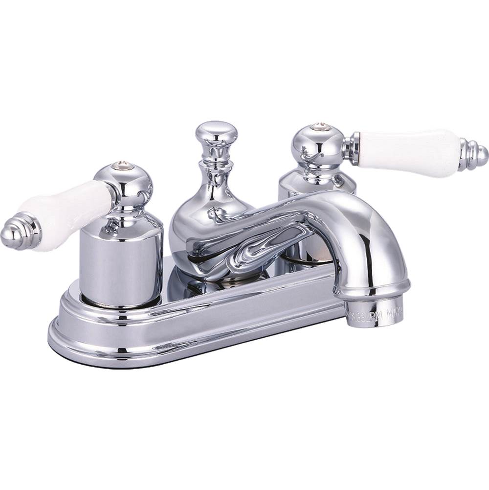 Banner Faucets Two Ceramic Lever Handle Lavatory Faucet With Brass Pop