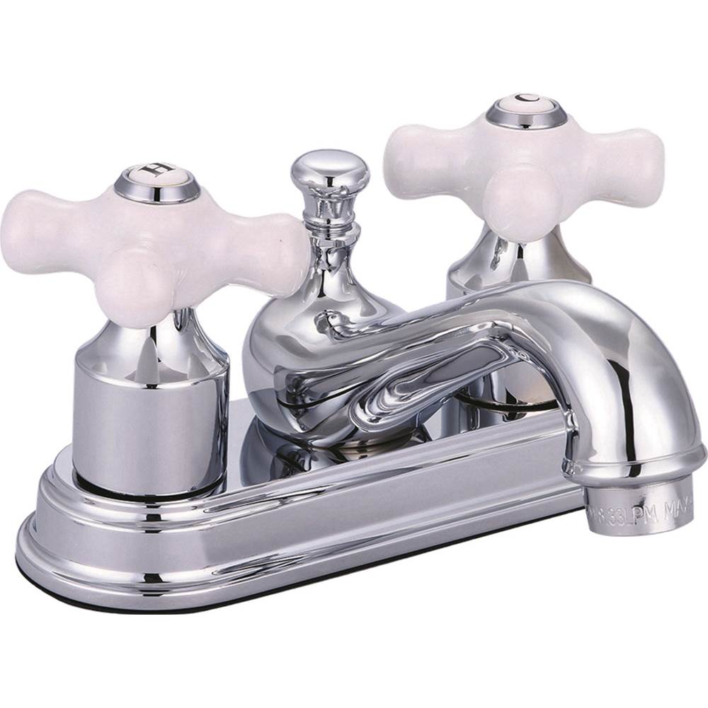Banner Faucets Two Ceramic Cross Handle Lavatory Faucet With Brass Pop