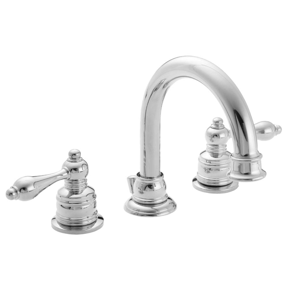 Banner Faucets Adjustable Widespread Two Lever Handle Arch Spout Lavatory Faucet With Brass Pop Up