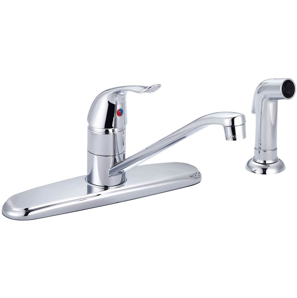 Banner Faucets Single Flared Lever Handle Kitchen Faucet With Matching Side Spray