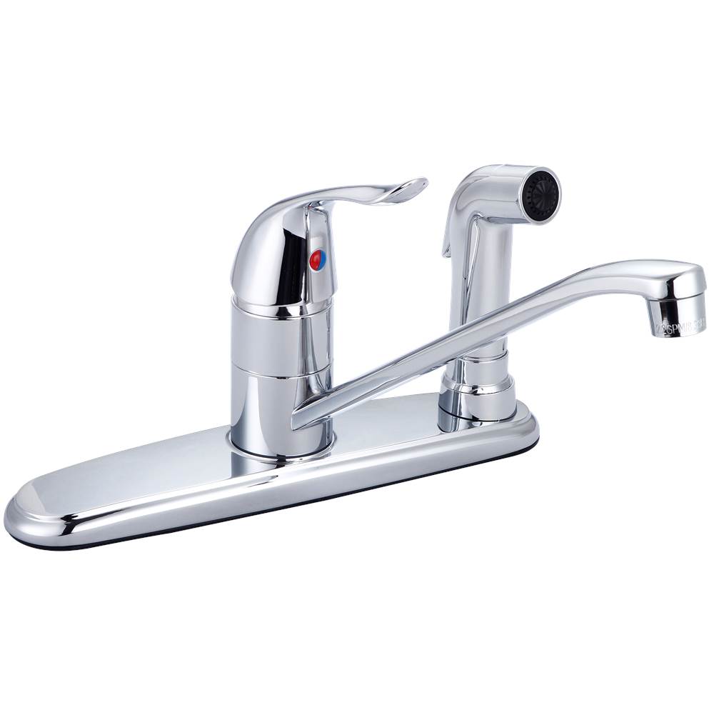 Banner Faucets Single Flared Lever Handle Kitchen Faucet With Matching Integral Side Spray