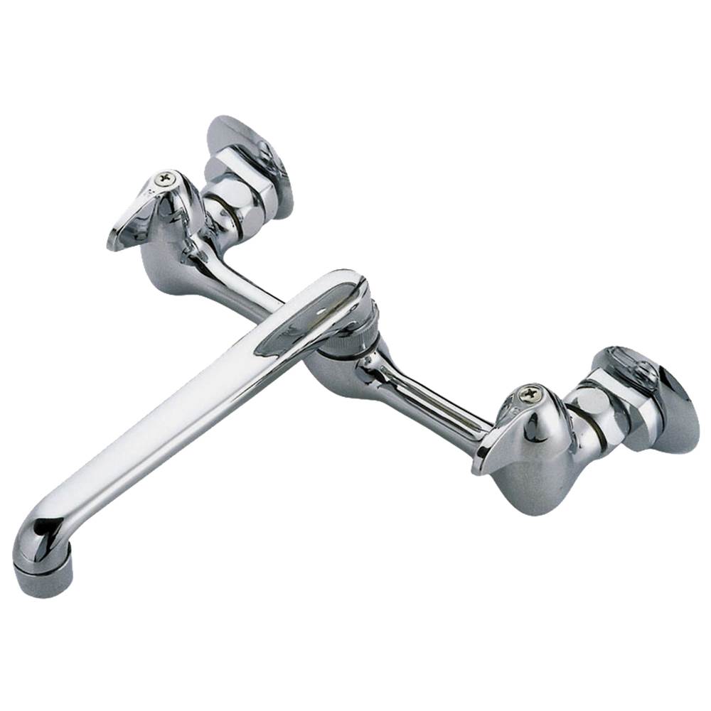 Banner Faucets Liberty Series Two Lever Handle Wall Mount 7' 9' Adjustable Kitchen Or Utility Faucet With 8' Spout