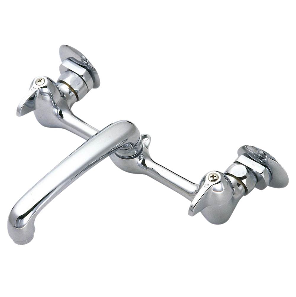 Banner Faucets Liberty Series Two Lever Handle Wall Mount 7' 9' Adjustable Kitchen Or Utility Faucet With 6' Spout