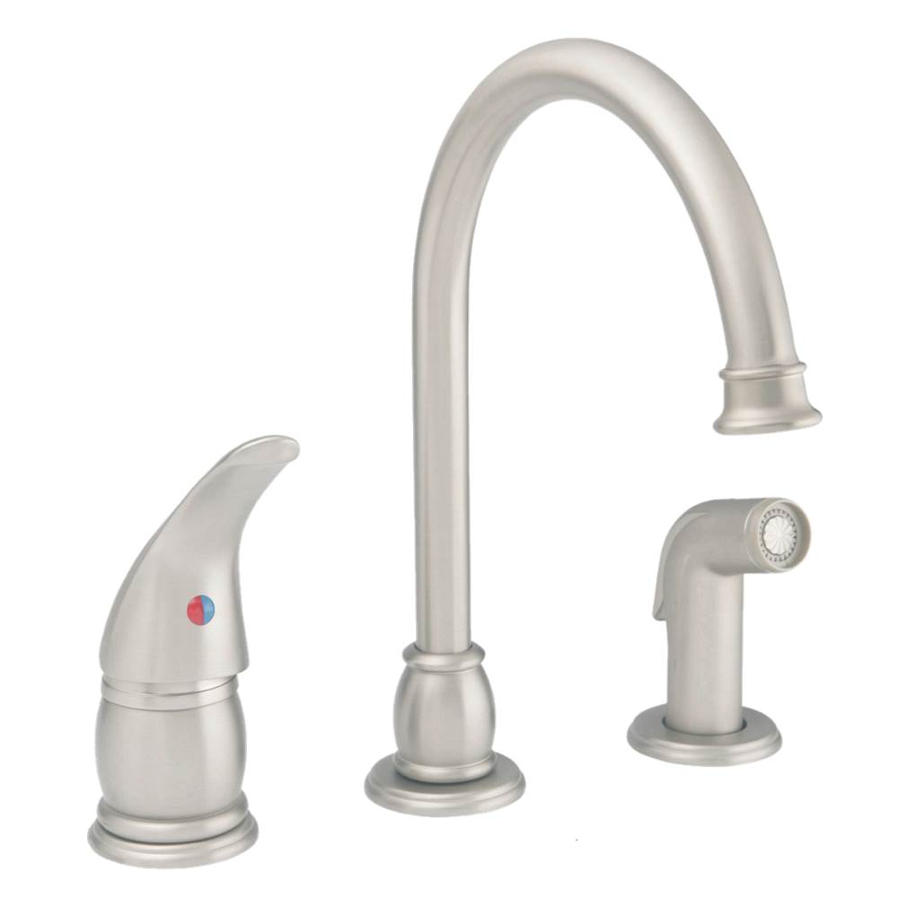 Banner Faucets Single Lever High Arch Kitchen Faucet With Matching Side Spray