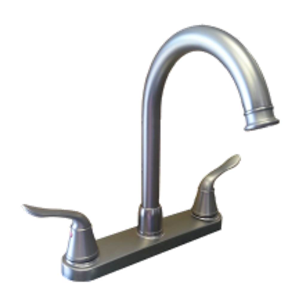Banner Faucets Two Flared Lever Handle Kitchen Faucet With Matching Side Spray