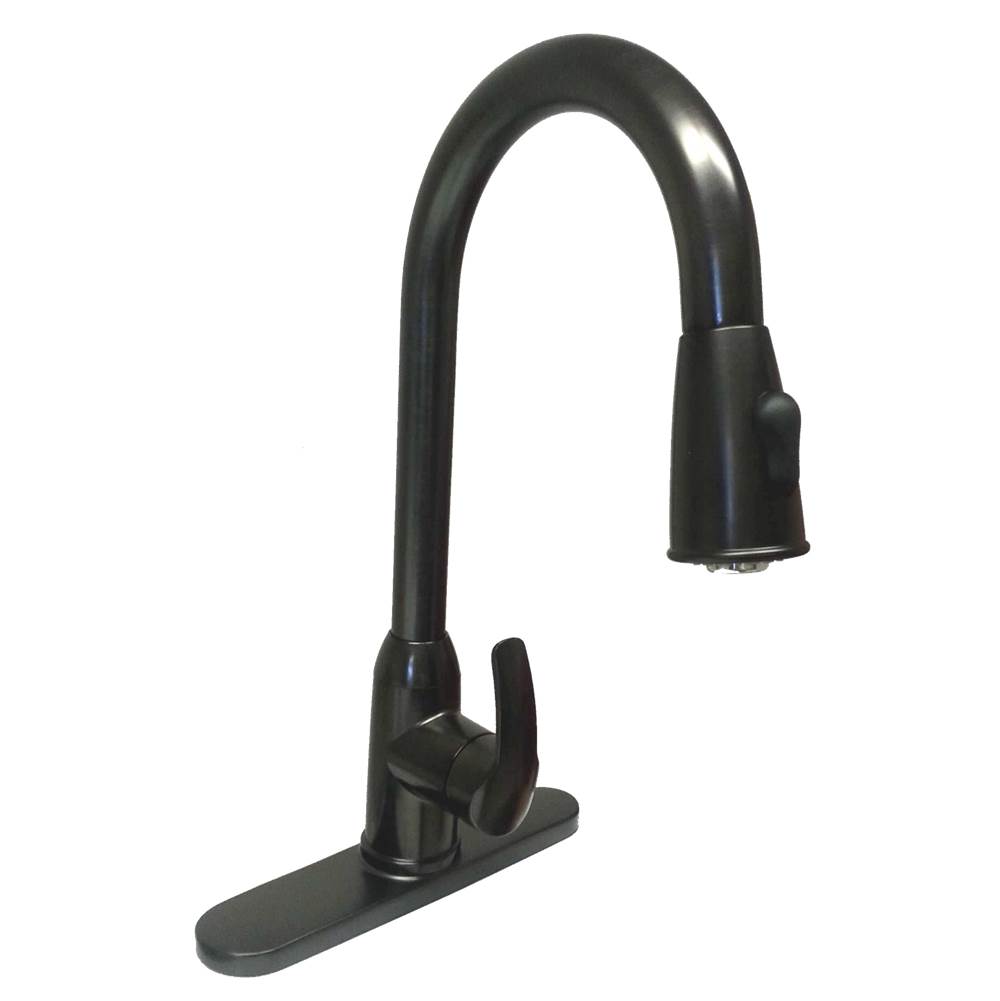 Banner Faucets Castille Collection Dual Setting Pull Down Spray Brass Kitchen Faucet With Single Matching Contemporary Lever Handle