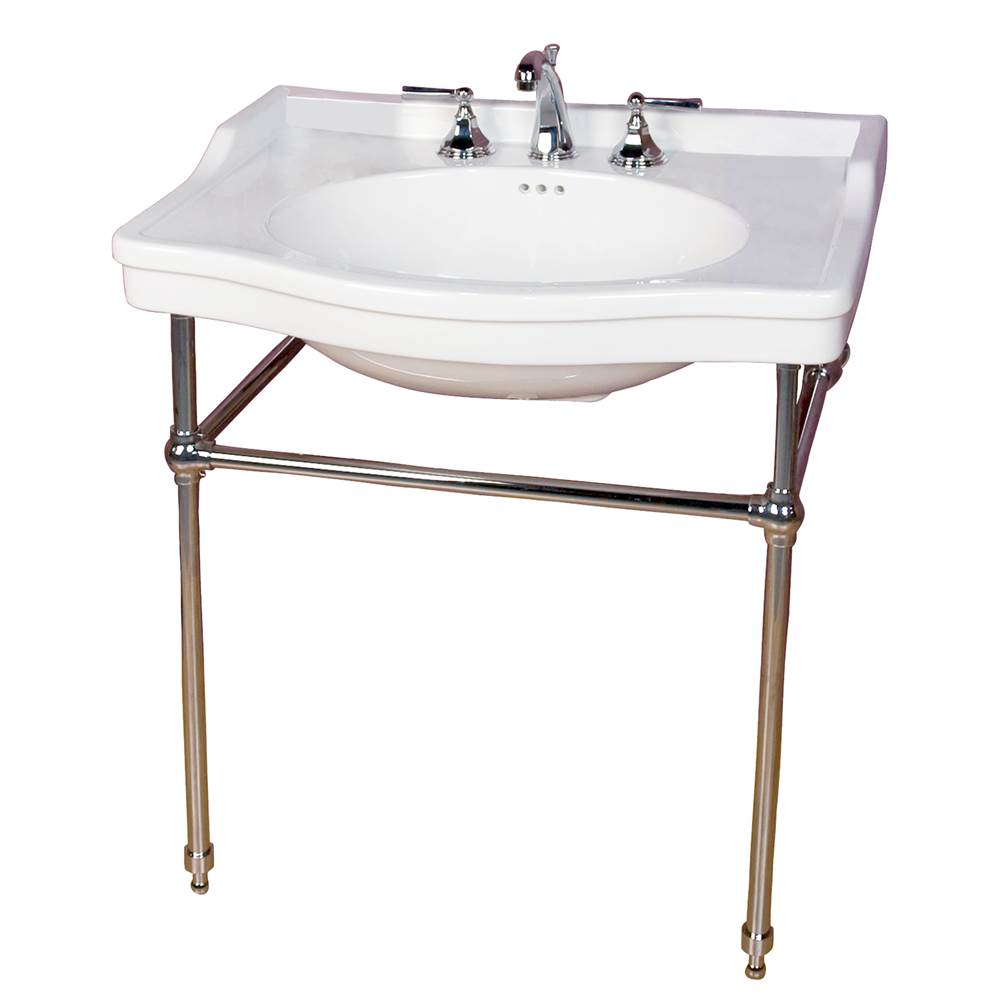 Barclay Ensal 30''Console w/Stand,White 1 Faucet Hole, ORB Stand