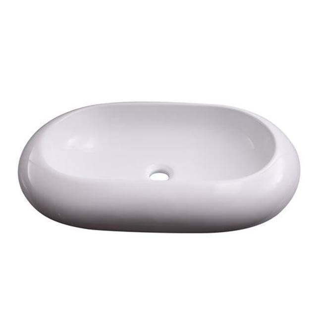 Barclay Holten Above Counter Basin25'', Oval, No Faucet Holes,WH