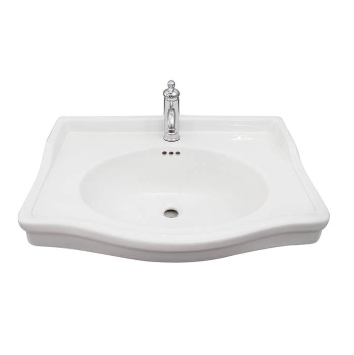 Barclay Ensal Wall-Hung with 1 Faucet Hole, Overflow, White