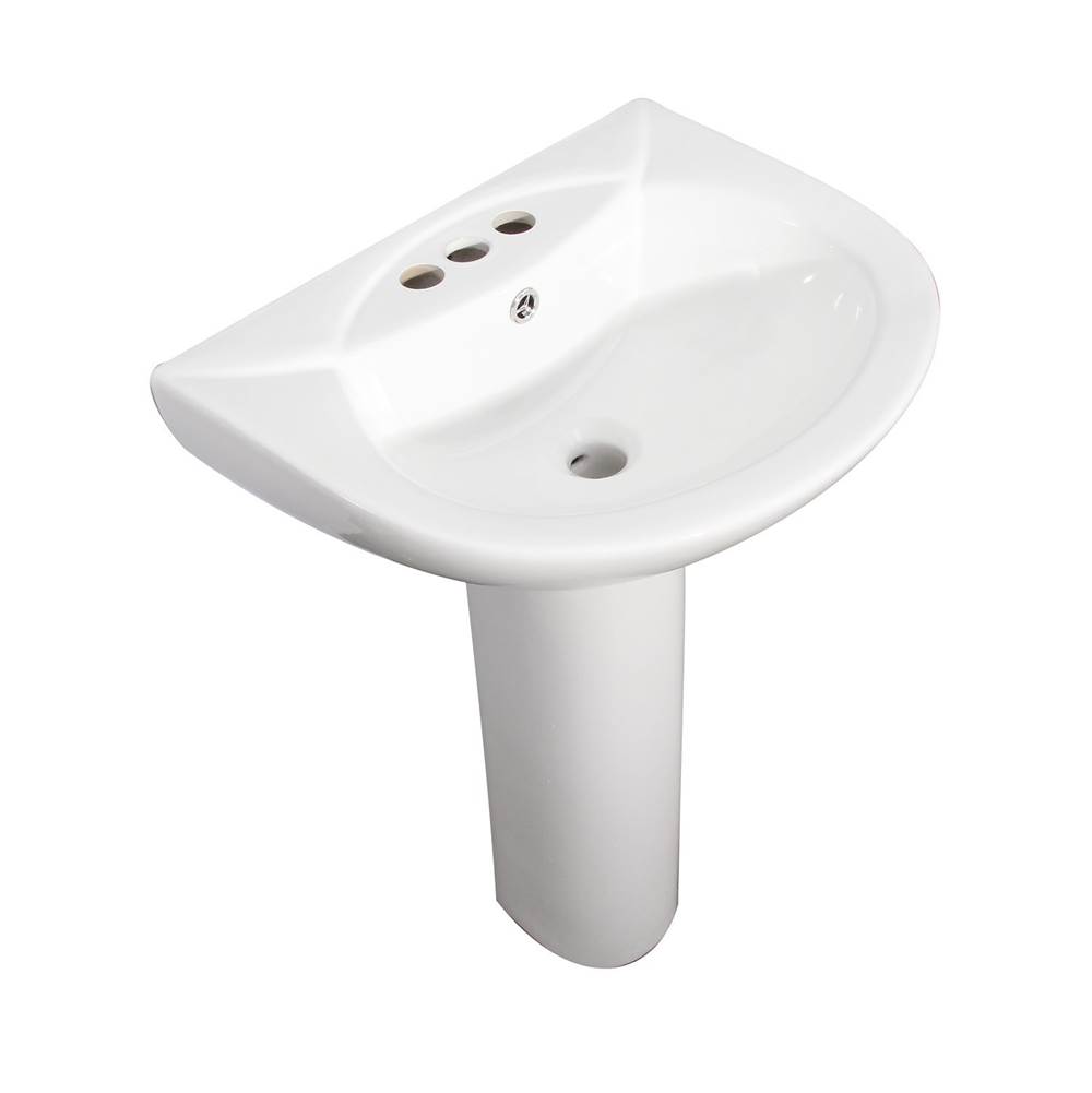 Barclay Banks  Basin Only for 4''CCFaucet Hole, Overflow, White