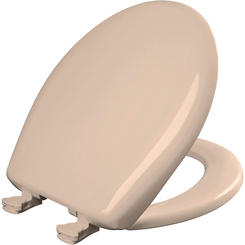 Bemis Round Plastic Toilet Seat with WhisperClose with EasyClean & Change Hinge and STA-TITE in Desert Bloom