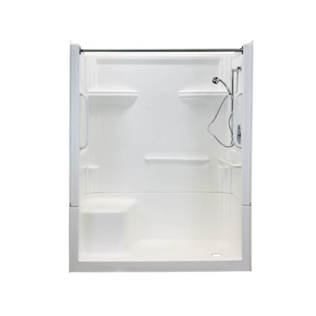 Clarion Bathware 60'' 4-Piece Shower W/ 4'' Threshold - Left Or Right Hand Drain