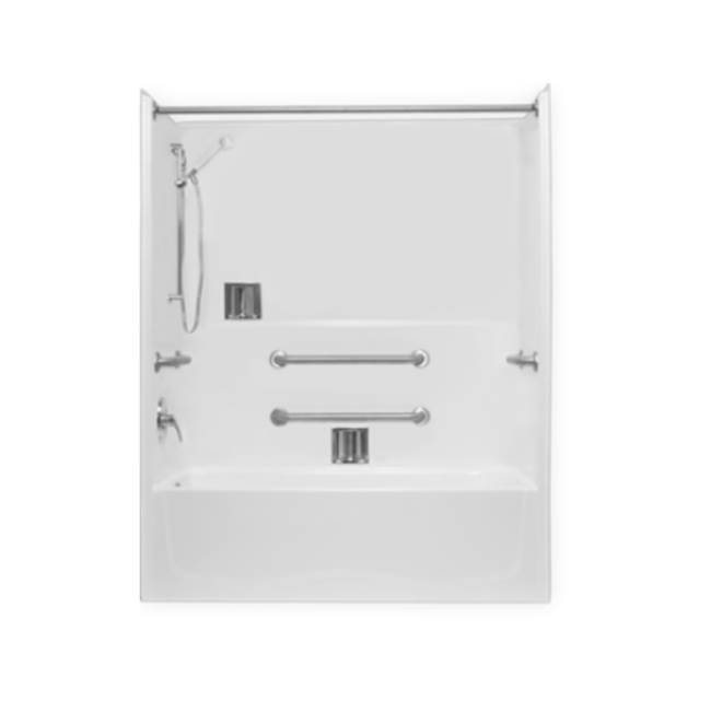 Clarion Bathware 60'' Ada Compliant Tub/Shower W/ Flat Back Wall And 16 1/2'' Apron - Left Or Right Hand Drain