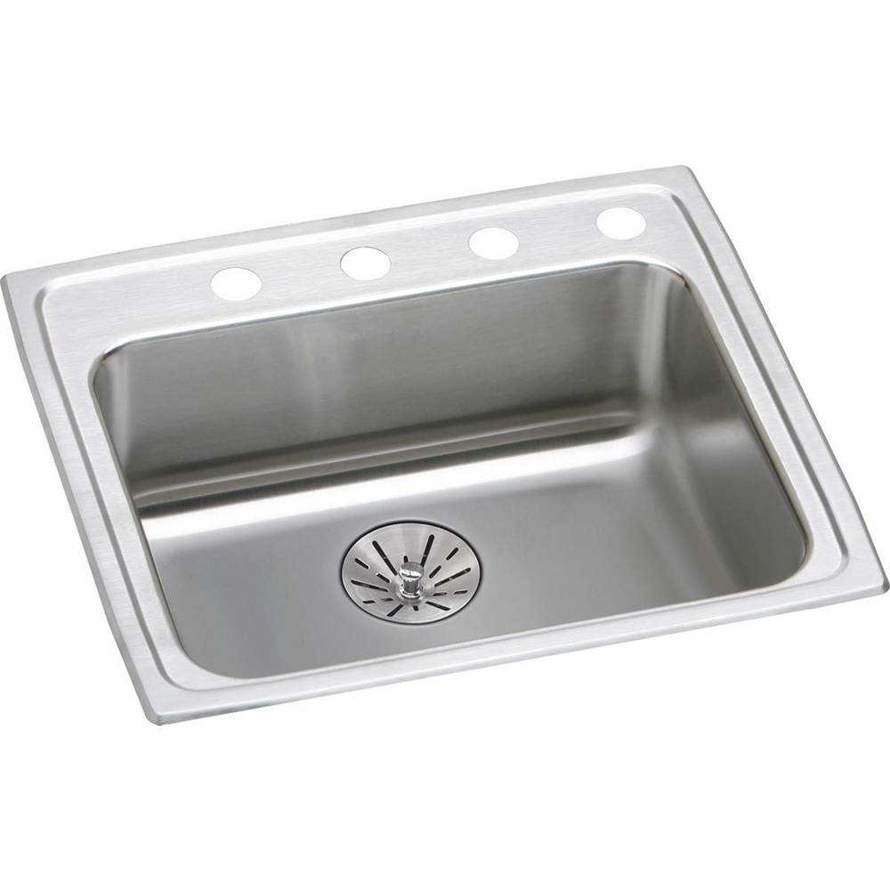 Elkay Lustertone Classic Stainless Steel 25'' x 21-1/4'' x 6-1/2'', Single Bowl Drop-in ADA Sink with Perfect Drain