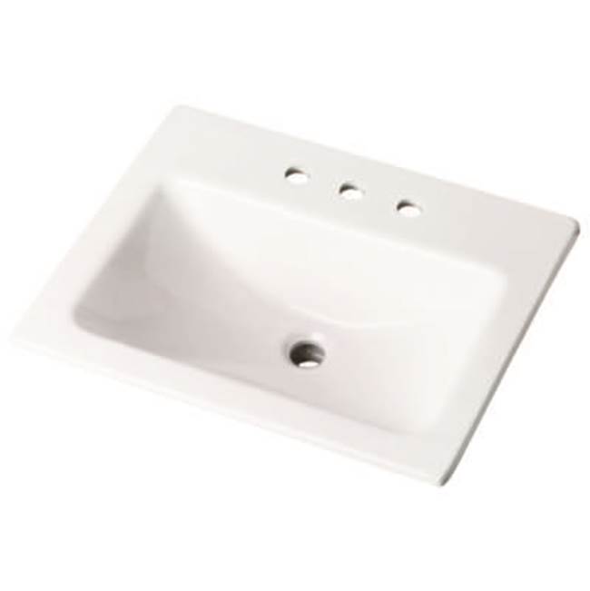 Gerber Plumbing Wicker Park Countertop Lavatory 20-7/8''x17-3/4'' Rectangle with U-Shaped Basin - Low-Profile - 8''CC White