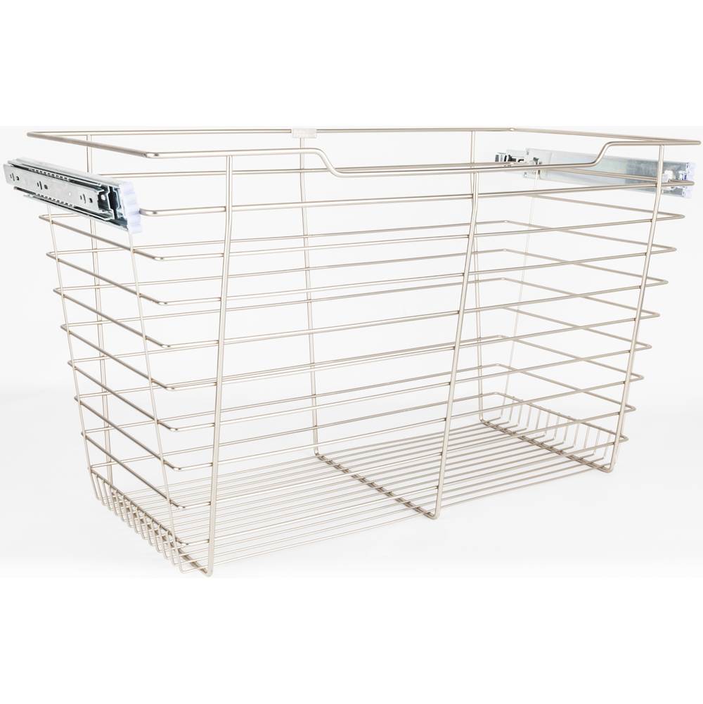 Hardware Resources Satin Nickel Closet Pullout Basket with Slides 16''D x 17''W x 17''H
