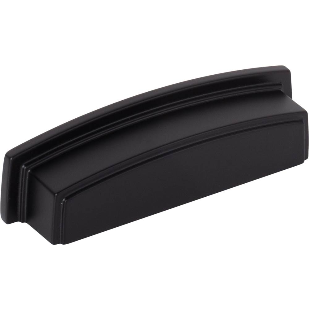 Jeffrey Alexander 96 mm Center Matte Black Square-to-Center Square Renzo Cabinet Cup Pull