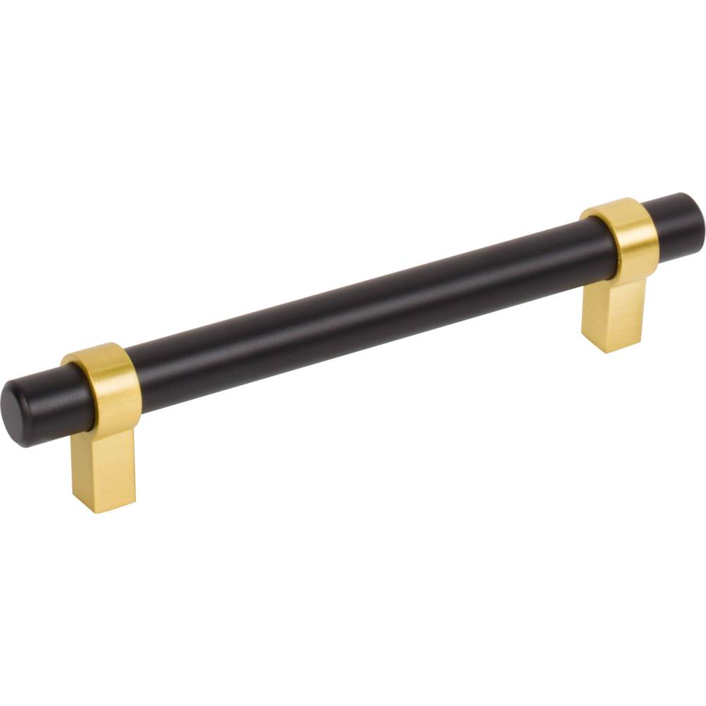 Jeffrey Alexander 128 mm Center-to-Center Matte Black with Brushed Gold Key Grande Cabinet Bar Pull