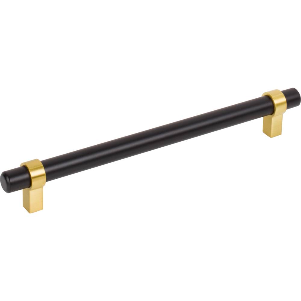 Jeffrey Alexander 192 mm Center-to-Center Matte Black with Brushed Gold Key Grande Cabinet Bar Pull