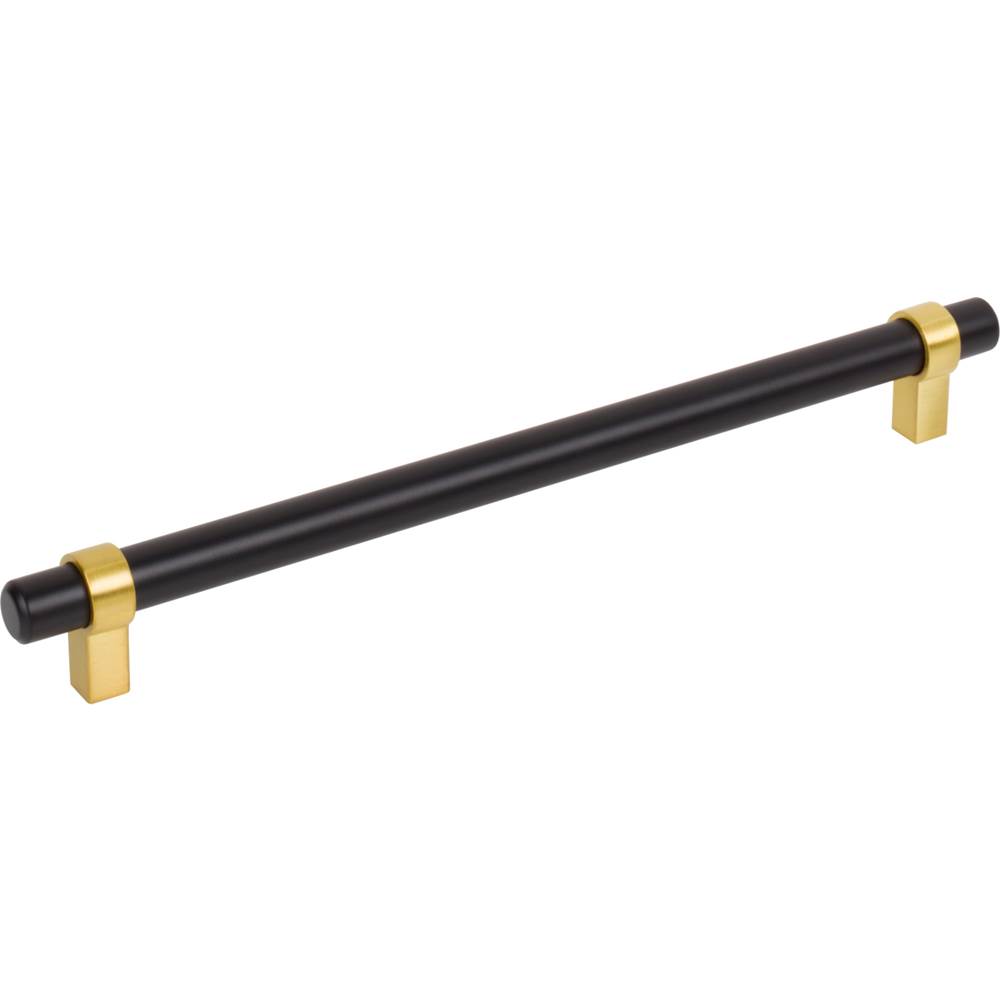 Jeffrey Alexander 224 mm Center-to-Center Matte Black with Brushed Gold Key Grande Cabinet Bar Pull