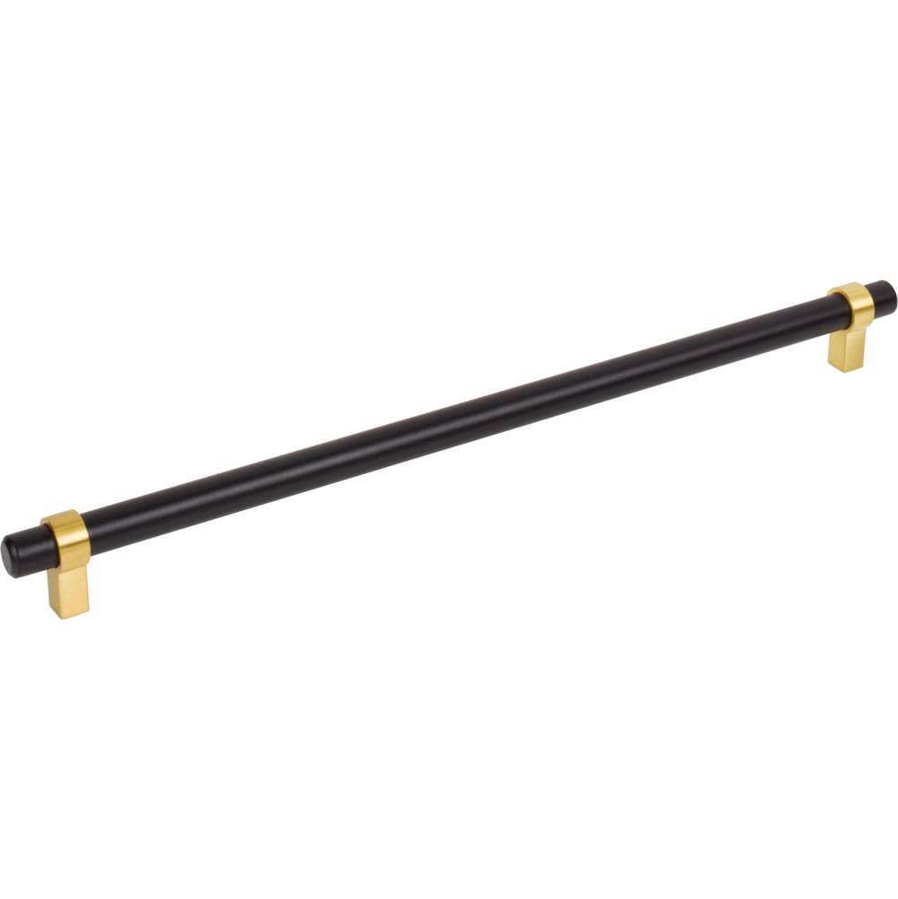 Jeffrey Alexander 319 mm Center-to-Center Matte Black with Brushed Gold Key Grande Cabinet Bar Pull
