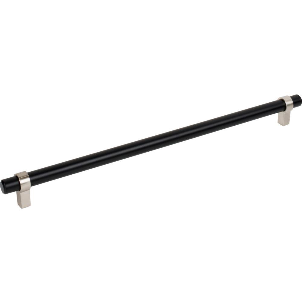 Jeffrey Alexander 319 mm Center-to-Center Matte Black with Satin Nickel Key Grande Cabinet Bar Pull