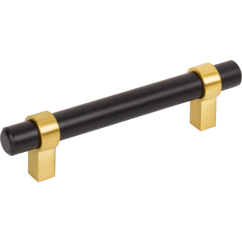 Jeffrey Alexander 96 mm Center-to-Center Matte Black with Brushed Gold Key Grande Cabinet Bar Pull