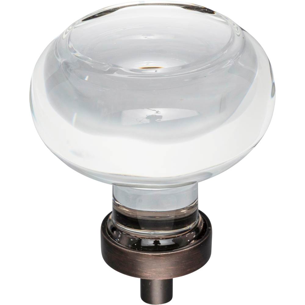 Jeffrey Alexander 1-3/4'' Diameter Brushed Oil Rubbed Bronze Button Glass Harlow Cabinet Knob