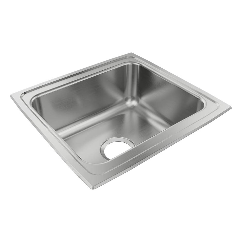 Just Manufacturing Stainless Steel 19'' x 17'' x 7-1/2'' No Faucet Ledge Single Bowl Drop-in Sink