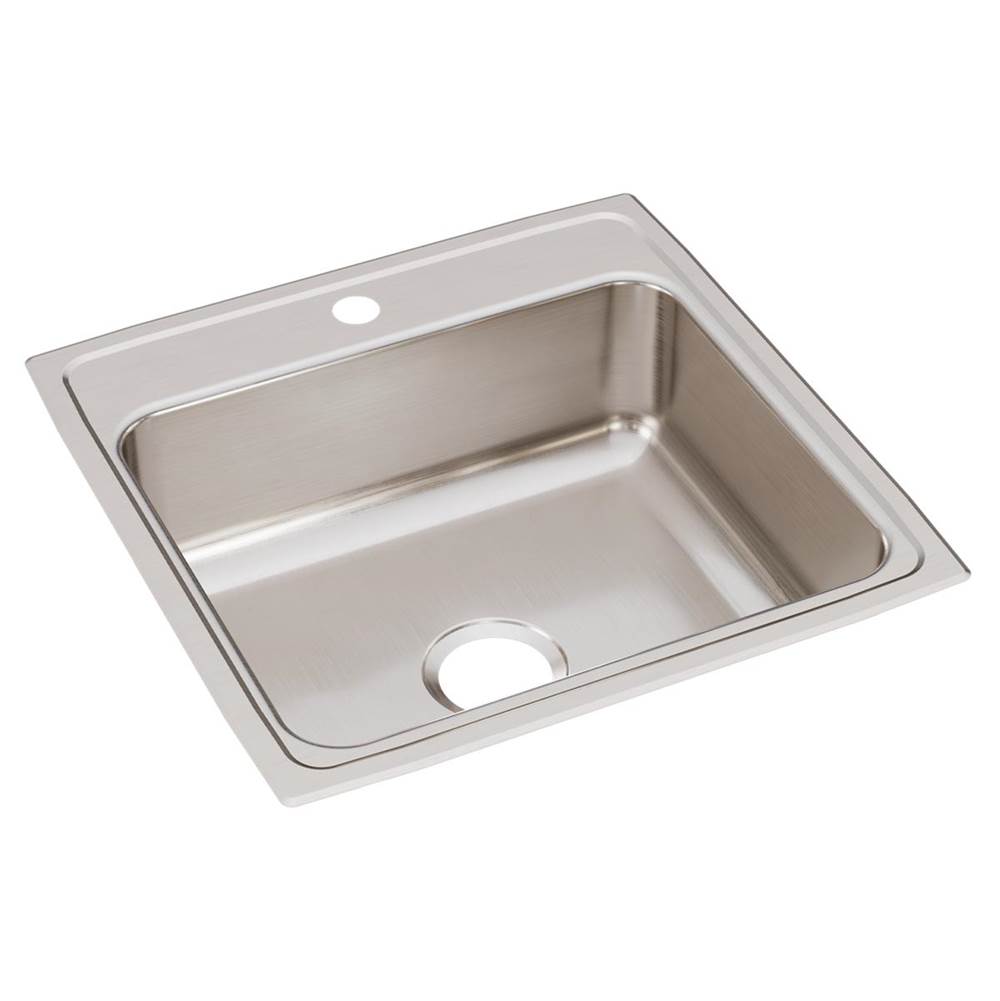 Just Manufacturing Stainless Steel 22'' x 22'' x 7-5/8'' 1-Hole Single Bowl Drop-in Sink