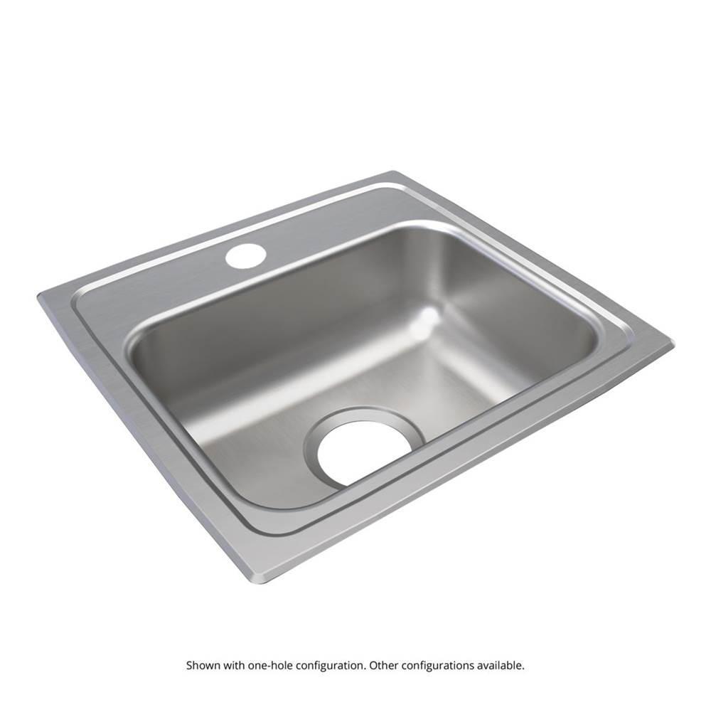 Just Manufacturing Stainless Steel 17'' x 16'' x 5'' 2-Hole Single Bowl Drop-in ADA Sink
