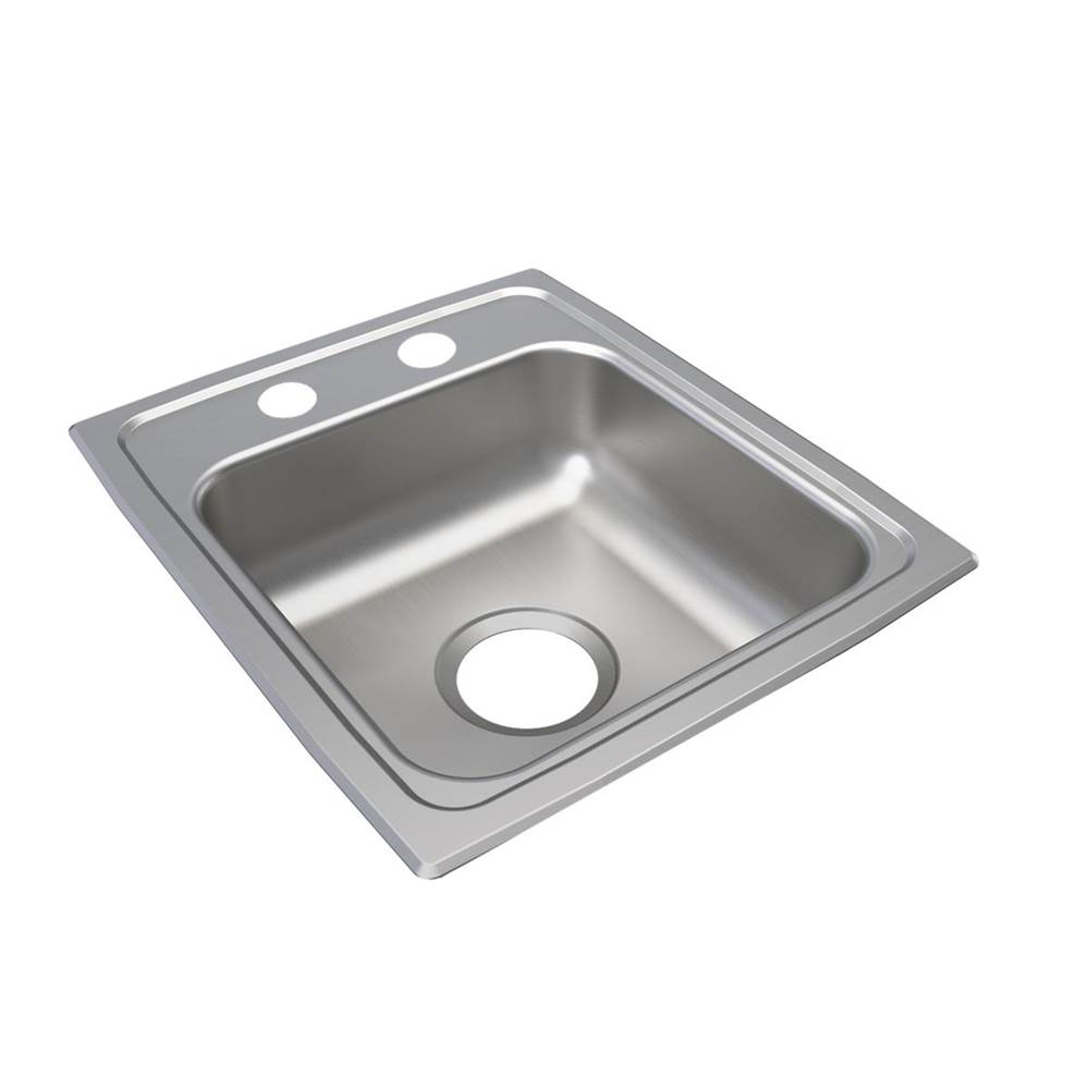 Just Manufacturing Stainless Steel 15'' x 17-1/2'' x 5-1/2'' 2-Hole Single Bowl Drop-in ADA Sink