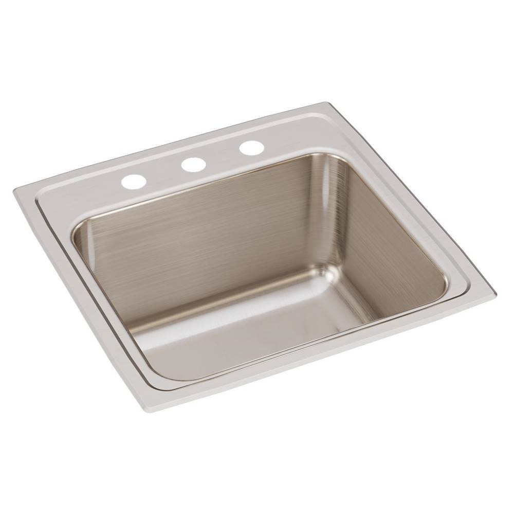 Just Manufacturing Stainless Steel 19-1/2'' x 19'' x 10-1/8'' 4-Hole Single Bowl Drop-in Utility Sink