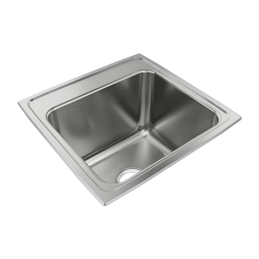 Just Manufacturing Stainless Steel 19-1/2'' x 19'' x 12-1/8'' 3-Hole Single Bowl Drop-in Sink