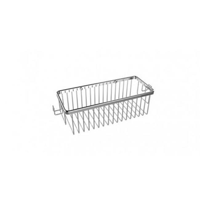 Kartners Bath & Shower Baskets - Single Wire Basket with Hooks-Brushed Brass