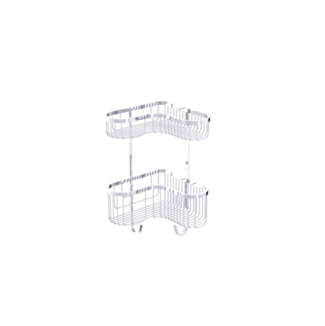 Kartners Bath & Shower Baskets - Double Wire Basket-Unlacquered Brass
