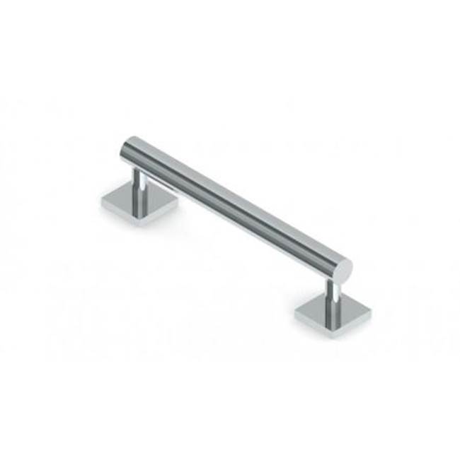 Kartners 9400 Series 12-inch Round Grab Bar with Square Rosettes-Polished Nickel