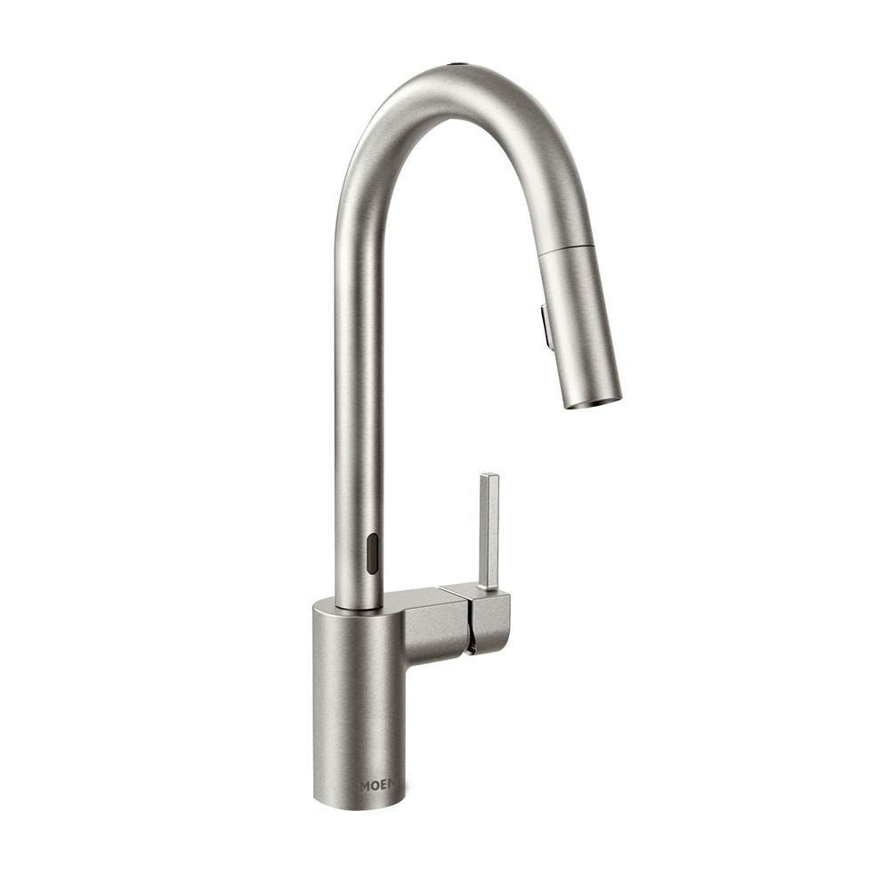 Moen Align Motionsense Two-Sensor Touchless One-Handle High Arc Modern Pulldown Kitchen Faucet with Reflex, Spot Resist Stainless