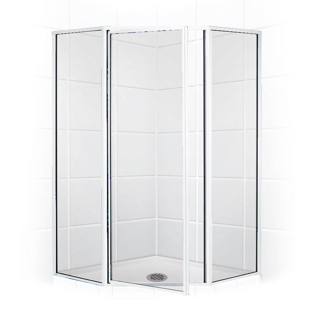 Mustee And Sons Neo Angle Shower Enclosure with Clear Glass, 42'', Chrome