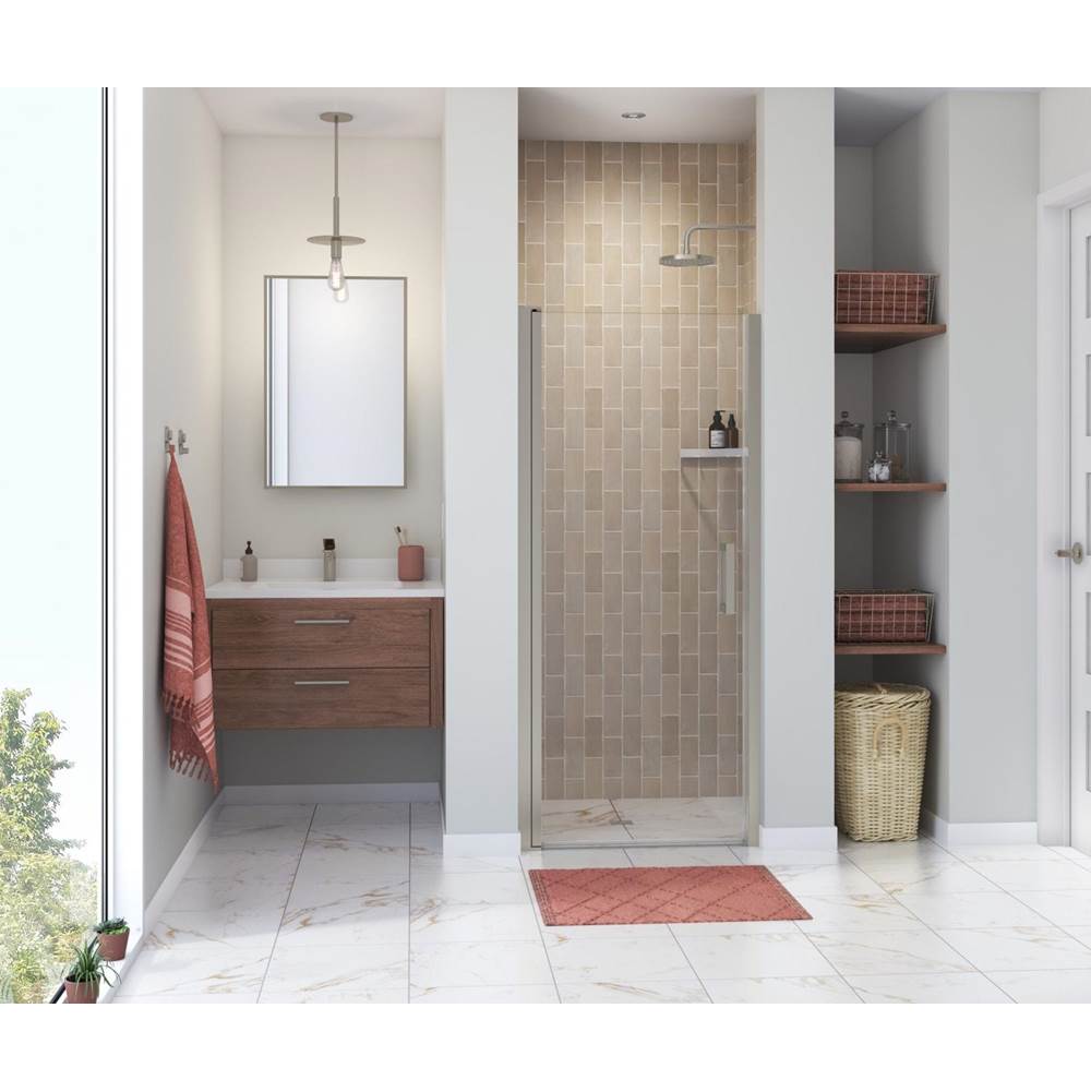 Maax Manhattan 31-33 x 68 in. 6 mm Pivot Shower Door for Alcove Installation with Clear glass & Square Handle in Brushed Nickel